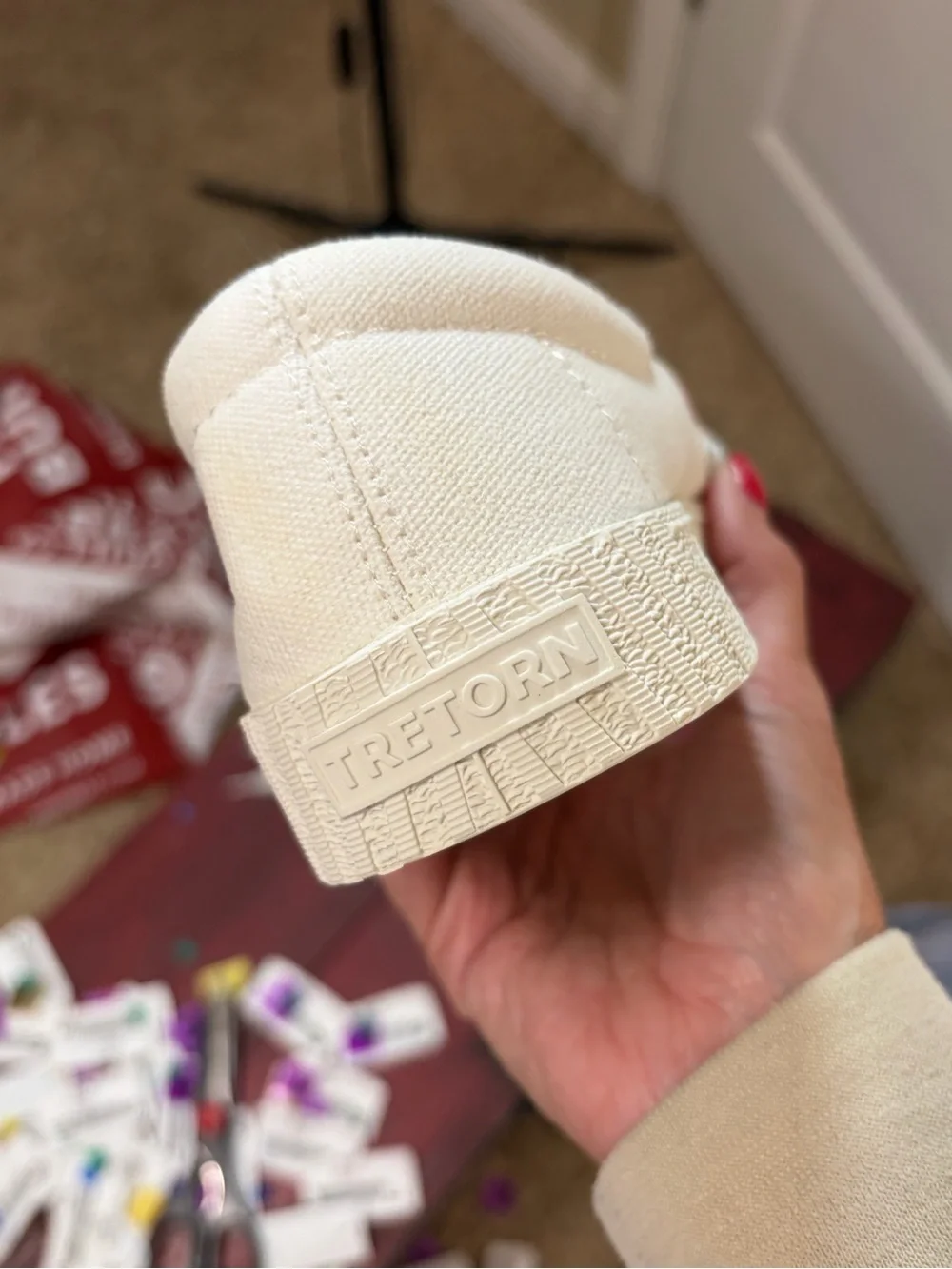 Tretorn White Leather Sneakers with Gold Accent
